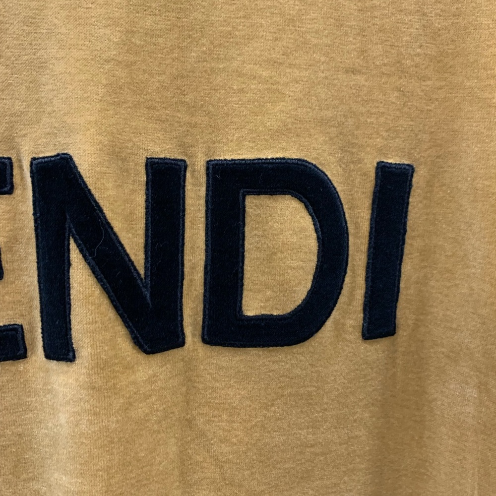 Vintage Archive Fendi Pullover Polo Velour Logo Top 8 42 - Picture 7 of 14
